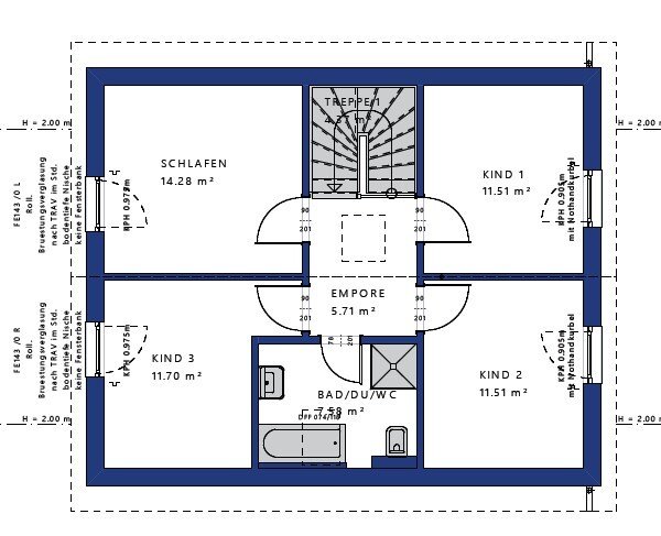 Haus mit 3 Kinderzimmern